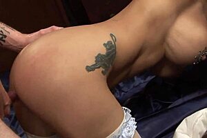 Stacey Saran Rubs Her Pierced Clit While Getting Hammered Doggystyle By Big Cock, Receiving Facial Cumshot And Cunilingus.