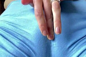 charlotte star, aussie milf, orgasms in wet gym shorts. want to see her pussy?