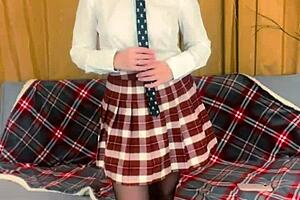 Hey busty teacher, why are you teasing with that strapon on your fake tits?