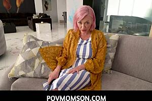 Dirty stepmom Adira Allure with big tits gives her horny guy a perfect handjob! 😈✋