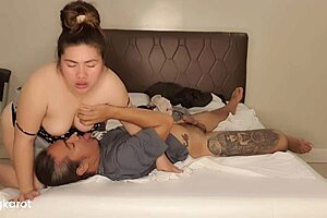 Bea As My Mistress Licking Fat Chubby Pussy Close Up In Bedroom