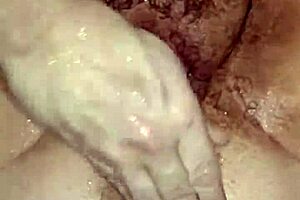 Bbw milf pussy destroyed with hairy fisting and squirting in close up wet action