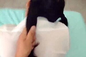 latina student nerd fucked in uniform shorts 😏