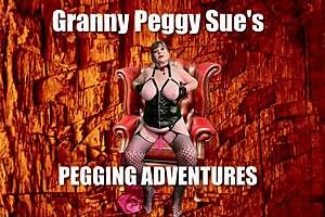 Granny Peggy Sue Engages in Strapon Pegging with Cocksucking Leading to Cum in Mouth