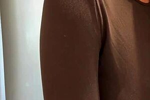 Stepmother massages natural tits, but brunette wife ends with anal sex and orgasm.