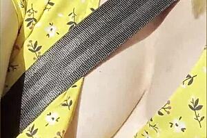 i flash my perfect tits driving in the car again