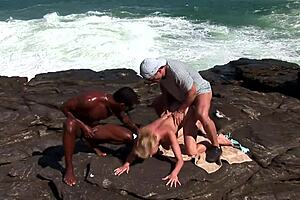 Blonde sexy mom Tarra White loves sex by the beach, riding and fingering in lingerie on the bed! 🌊