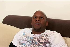 blonded milf gets black schlong plundering her shaved pussy and deepthroat action in bed. she rides cowgirl on monster cock until creampie.