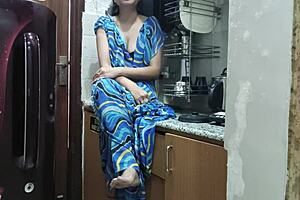 Indian Stepmom Watches Stepson in Kitchen Then Joins for Deepthroat and Creampie Fuck!