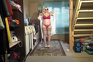 Juicy Milf Teases With Striptease In Lingerie And Stockings