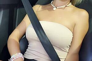 Amateur Milf Creates Naughty Solo Content With Dildo In Car On Public Road