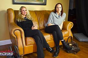 Coed cuties Kennedy and Carlee enjoy sucking a dick and getting pounded, wow! 🍆💦