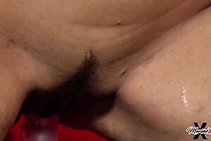 Hey, we're taking turns on this machine for some wild pussy cat sex, licking those big natural tits and big clit