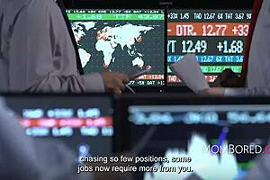 Blonde bimbo Rachel Ramsey gets fucked and spit on in office as Wallstreet secretary