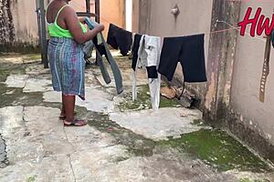 Africa HORNY LANDLADY And The BIG COCK Tenant ENJOY On 4K!