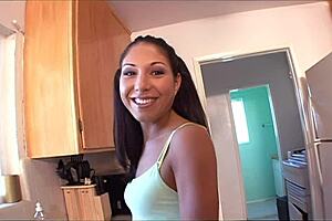 why not pound this slutty brunettes tight asshole in lingerie on the bed?