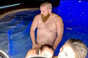 Hardcore hot tub live threesome with Jasper Nyx and Luci Power getting wild! 💦🔥