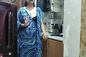 Indian Stepmom Watches Stepson in Kitchen Then Joins for Deepthroat and Creampie Fuck!