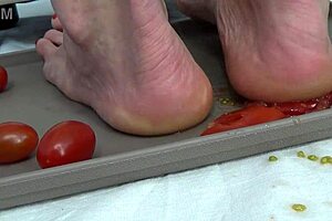 Watch Me Crush Ripe Tomatoes Under My Bare Feet!