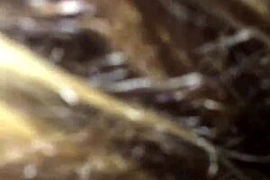 Oh wow this young cock is fucking that mature blonde with tampon outdoors and she swallows cum