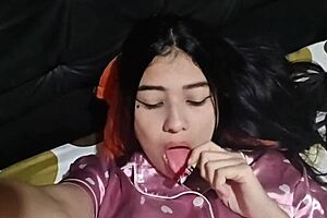 Hot Latina babe wakes up for solo pussy masturbation in real homemade video