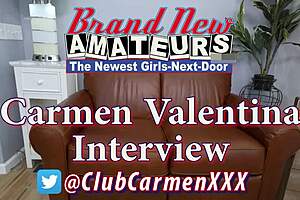 Petite mature brunette Carmen Valentina deepthroats a cock and gets banged hard.