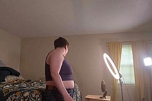 clara crisp milf bbw shows hairy armpit and belly in giantess video bts