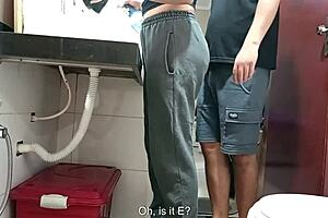 is the maid caught in the bathroom?