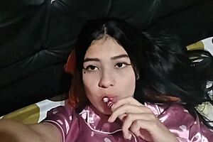 Hot Latina babe wakes up for solo pussy masturbation in real homemade video