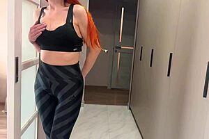 Hey, stepmom caught me jerking off and made me cum fast with her help - russian amateur video with talks and subtitles