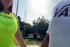 Hot Latina Milf with Big Tits Gets Fucked Outdoors and Covered in Creampie Cumshot