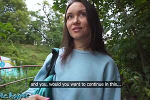 Public Agent! Fitness Milf Kristina Grace Gives Blowjob And Outdoor POV Fuck!