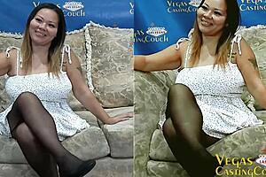 Becky Ortega latina milf tries first porn with deep ass fucking in pov. She gets throated doggystyle and masturbates solo with dildo.