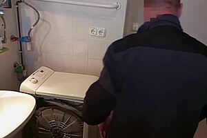 part1 sexy mature wife gets fucked by washing machine repairman while husband sleeps. after waking up, unsuspecting husband fucks wife too in homemade couple action.