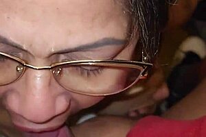 i catch my best friend's mom sniffing her panties and she sucks me off until i cum in her mouth