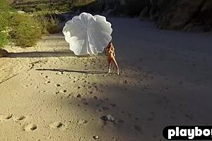 Blonde Olivia Preston showed off her hot body and petite frame. The 18+ babe enjoyed posing outdoors in solo striptease.