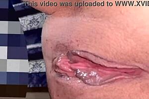 Amateur pink pussy close-up 193 days post-virginity