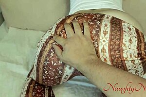 step-mom is stuck making my bed, leading to a surprising family moment with her redhead curves.