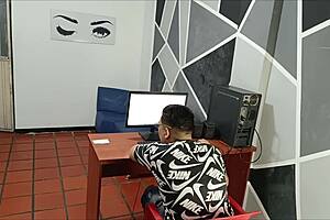 Indian maid fucks boss in office, unaware she's friend's stepsister