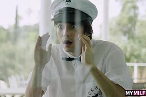 Workout Hot Milf Paris the Muse Catches Milk Man for Interracial Doggystyle Riding and Deepthroat Until Cumshot Explodes!