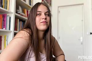 Putalocura Features Chubby Spanish Laura Baby Chatting And Fucking Torbe In Library With Deep Blowjob!