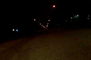 Blonde slut in high heels gets fucked outdoor with blowjob and creampie