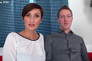 Hey, short haired wife Gabrielle Gucci, are you taking that huge black cock for a ride in cowgirl while your husband watches?