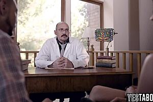 Pervert Doctor Watches Asian Patient Fuck Interracial with Blowjob Doggystyle and Cunilingus in Hospital