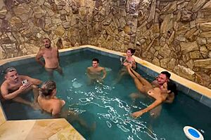 Orgia With Friends In Motel Pool