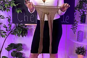 Nylon Club - Sisi Look Pantyhose Tease with Big Tits Blonde in Lingerie and Heels