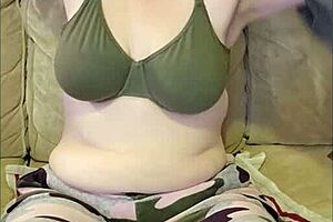 Hot Vee carefully shaves her big natural tits pussy smooth. She spreads wide and invites deep fucking in her shaved hole.