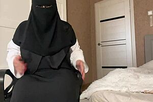 Stepmom, why show your pantyhose in hijab to stepson like that?