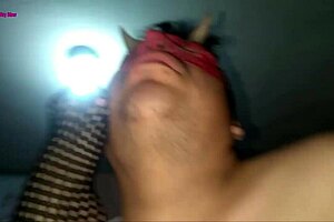 fishnet and foot fetish with bbw milf giving footjob in big ass fishnets