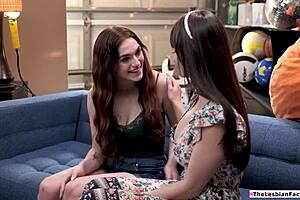 Busty milf fingers n licks college teen 18+